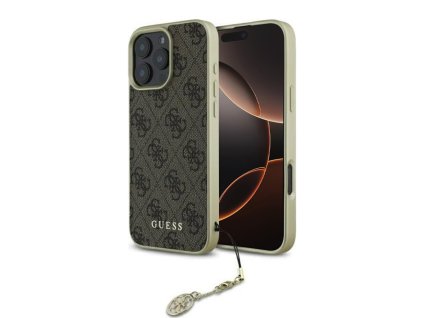 46767 guess pevny kryt 4g charms collection na iphone 16 pro guhcp16lgf4gbr hnedy