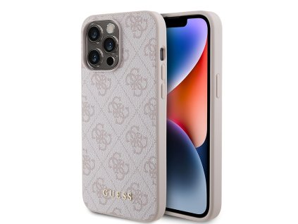 45057 guess pevny kryt 4g s kovovym zlatym logom na iphone 15 pro max guhcp15xg4gfpi ruzovy