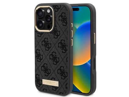 42906 guess pevny kryt 4g s logom a magsafe na iphone 16 pro max guhmp16xu4gprk cierny