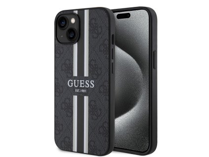 46524 guess pevny kryt 4g s potlacenymi pruhmi a magsafe na iphone 15 guhmp15sp4rpsk cierny