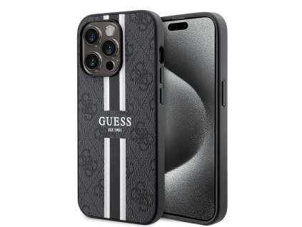 46536 guess pevny kryt 4g s potlacenymi pruhmi a magsafe na iphone 15 pro guhmp15lp4rpsk cierny