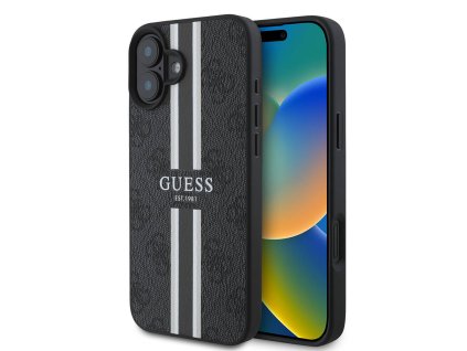 45423 guess pevny kryt 4g s potlacenymi pruhmi a magsafe na iphone 16 plus guhmp16mp4rpsk cierny
