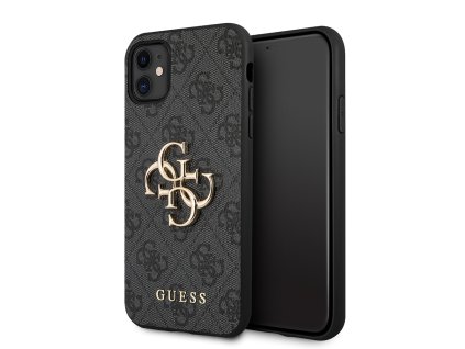 46686 guess pevny kryt 4g s velkym kovovym logom na iphone 11 guhcn614gmggr sivy
