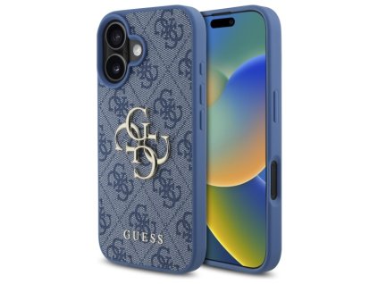 45567 7 guess pevny kryt 4g s velkym logom na iphone 16 guhcp16s4gmgbl modry