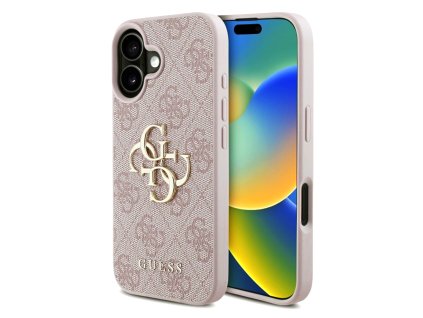 45564 guess pevny kryt 4g s velkym logom na iphone 16 plus guhcp16m4gmgpi ruzovy