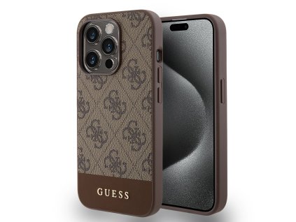 45141 guess pevny kryt 4g stripe collection na iphone 15 pro max guhcp15xg4glbr hnedy