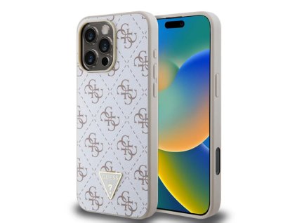 45543 guess pevny kryt 4g triangle metal logo na iphone 16 pro max guhcp16xpg4gph biely