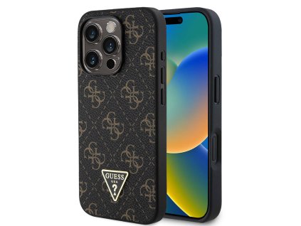 45561 guess pevny kryt 4g triangle metal logo na iphone 16 pro max guhcp16xpg4gpk cierny