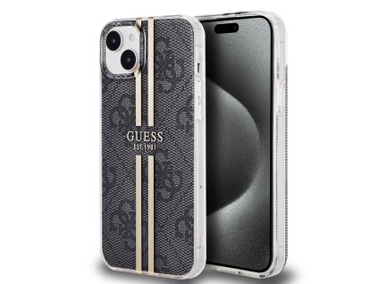 44934 guess pevny kryt iml 4g gold stripe na iphone 15 plus guhcp15mh4psegk cierny