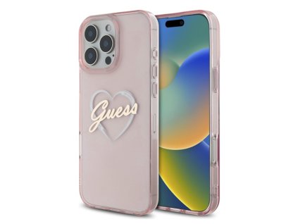 45987 2 guess pevny kryt iml heart na iphone 16 pro guhcp16lhchgspp ruzovy