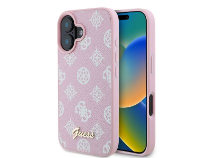 44514 guess pivonkovy kryt s napisom a magsafe na iphone 16 plus guhmp16mpgpysp ruzovy