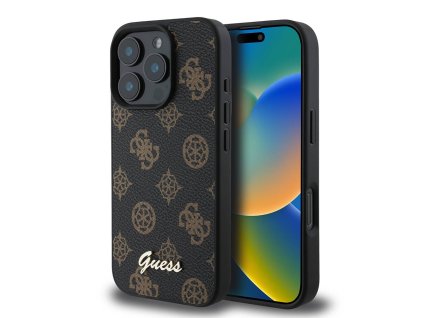44544 guess pivonkovy kryt s napisom a magsafe na iphone 16 pro guhmp16lpgpysk cierny