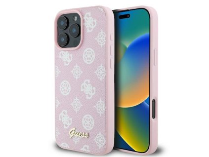 44511 guess pivonkovy kryt s napisom a magsafe na iphone 16 pro guhmp16lpgpysp ruzovy