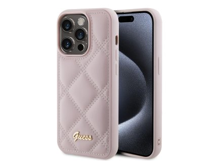 45111 guess presivany kryt s kovovym logom na iphone 15 pro max guhcp15xpsqsqsp ruzovy