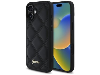 45966 guess presivany kryt s kovovym logom na iphone 16 plus guhcp16mpsqsqsk cierny