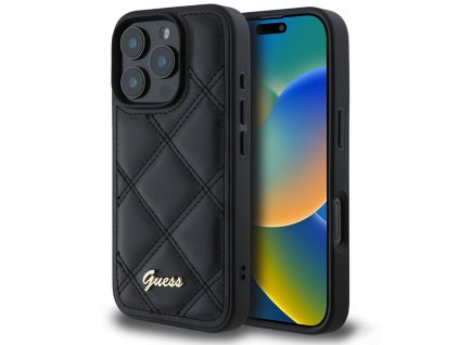 45969 guess presivany kryt s kovovym logom na iphone 16 pro max guhcp16xpsqsqsk cierny