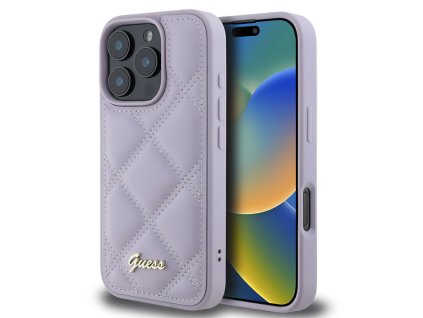 45975 guess presivany kryt s kovovym logom na iphone 16 pro max guhcp16xpsqsqsu svetlofialovy