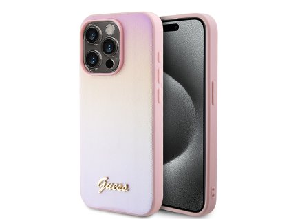 44859 guess saffiano duhovy napis kryt na iphone 15 pro max guhcp15xpsairsp ruzovy