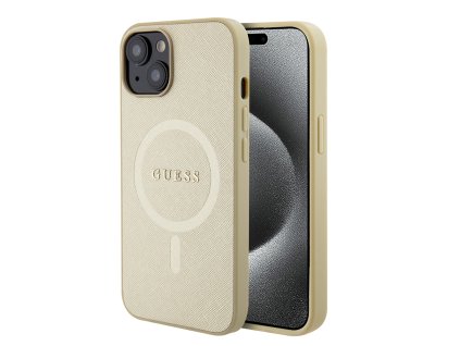 46596 guess saffiano magsafe kryt na iphone 15 plus guhmp15mpsahmcb zlaty