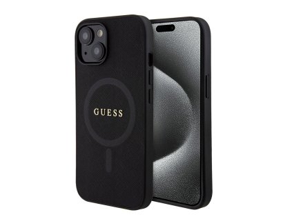 44634 guess saffiano magsafe kryt na iphone 15 plus guhmp15mpsahmck cierny