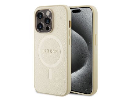 44616 guess saffiano magsafe kryt na iphone 15 pro max guhmp15xpsahmcb zlaty
