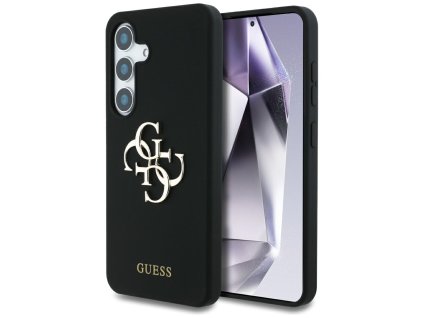 55056 guess silicone 4g big metal logo guhcs25ss4smdk silikonovy ochranny kryt s velkym 4g kovovym logom pre samsung galaxy s25 cierny