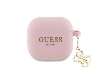 54996 guess silicone w 4g charm gua4lecg4p silikonove puzdro s 4g priveskom pre apple airpods 4 ruzove