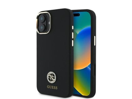 42672 guess silikonove logo strass 4g guhcp16sm4dgpk puzdro pre iphone 16 cierna