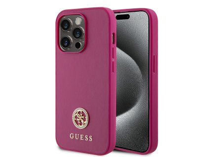 44826 guess strass metal logo kryt na iphone 15 pro guhcp15lps4dgpp ruzovy