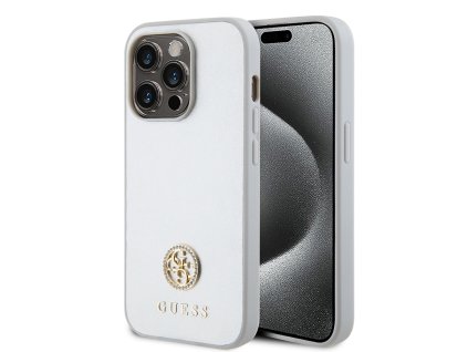 44829 guess strass metal logo kryt na iphone 15 pro guhcp15lps4dgps strieborny