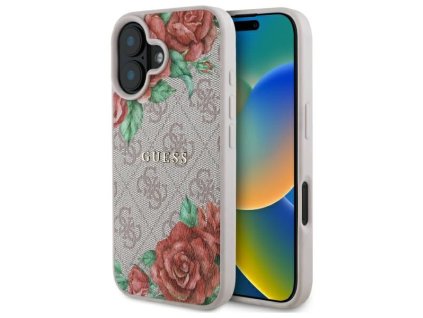 49578 guess tvrdy obal 4g flower print magsafe guhmp16sp4ropemcp iphone 16 ruzovy