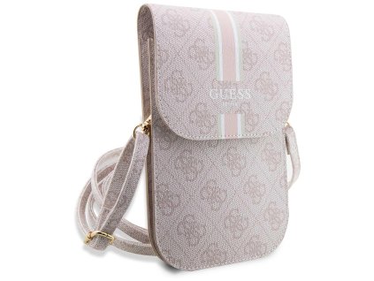 49566 5 guess universal phone pouch 4g stripes univerzalne puzdro na telefon guwbp4rpsp s priehradkou na karty eko koza nastavitelny popruh ruzove