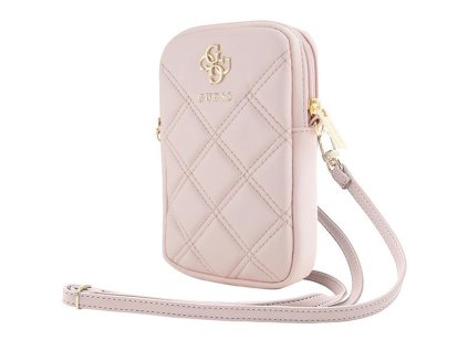 49161 guess universal phone pouch zip quilted 4g univerzalne puzdro na telefon guwbzpsqssgp nastavitelny popruh zapinanie na zips ruzove