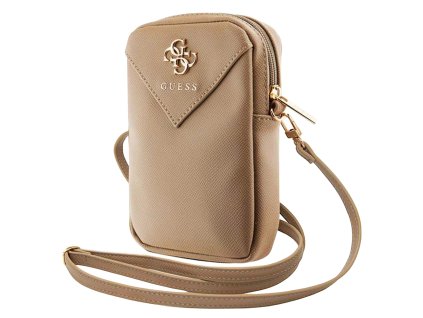 52947 guess universal phone pouch zip triangle 4g guwbzpgstegd univerzalne puzdro nastavitelny popruh zapinanie na zips svetlozlate light gold