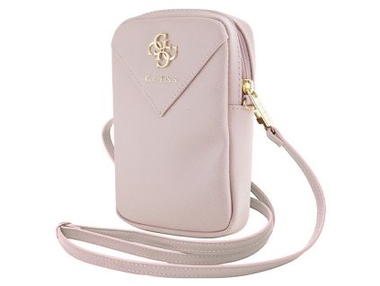49158 guess universal phone pouch zip triangle 4g univerzalne puzdro na telefon guwbzpgstegp nastavitelny popruh zapinanie na zips ruzove