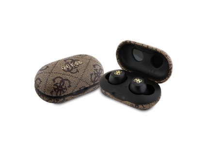 49407 guess wireless earbuds 4g metal bezdrotove sluchadla gutwsp4egw s dokovacou stanicou bluetooth 5 3 tws enc ipx5 300mah hnede
