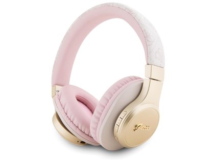 49437 guess wireless headphones 4g script bezdrotove sluchadla gubh604gemp bluetooth 5 3 over ear 300mah usb c ipx4 40mm ruzove