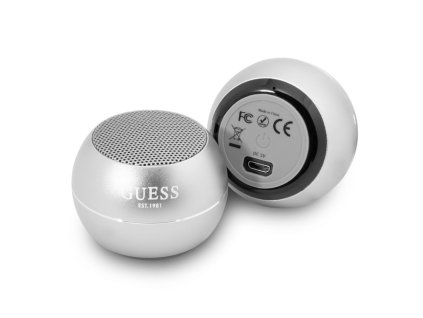 49374 guess wireless mini speaker bezdrotovy reproduktor guwsalgeg bluetooth 5 0 3w 300mah 4h sivy