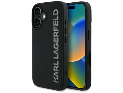 55128 karl lagerfeld 3d design klhcp16srbkgvck gumeny ochranny kryt s 3d predlzenym trblietavym logom pre iphone 16 cierny
