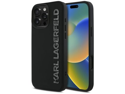 55125 karl lagerfeld 3d design klhcp16xrbkgvck gumeny ochranny kryt s 3d predlzenym trblietavym logom pre iphone 16 pro max cierny
