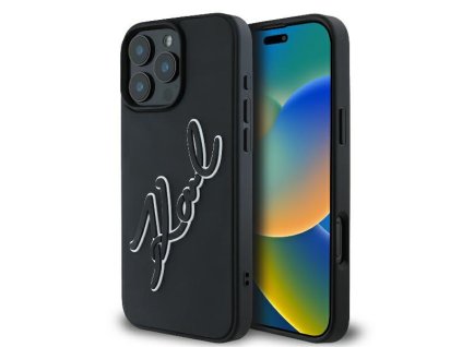 45690 karl lagerfeld 3d design kryt na iphone 16 pro klhcp16l3drksdlk rubber signature