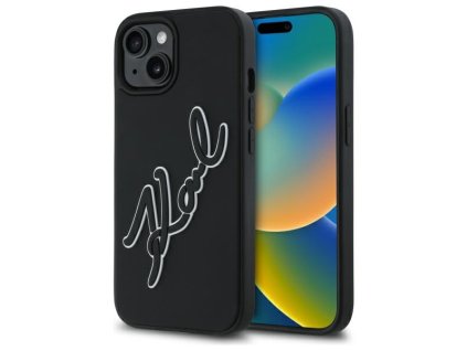 49539 karl lagerfeld 3d design tvrdy obal na telefon klhcp15s3drksdlk iphone 15 guma signature