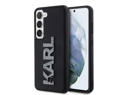 48132 karl lagerfeld 3d dizajn klhcs23s3dmbkck kryt na samsung galaxy s23 gumene trblietave logo