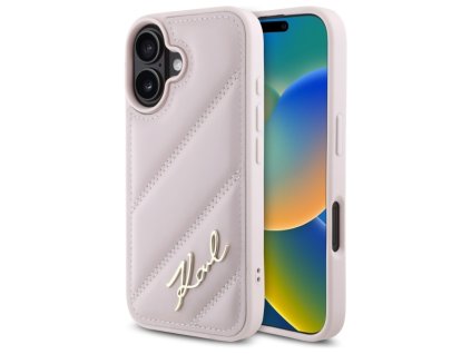 46353 karl lagerfeld diagonal quilted kryt na iphone 16 klhcp16spqdsmgp ruzovy