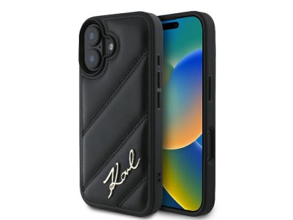 46347 karl lagerfeld diagonal quilted kryt na iphone 16 plus klhcp16mpqdsmgk cierny