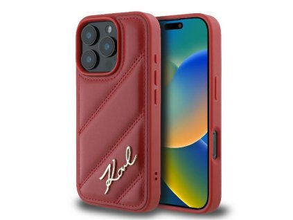 46110 karl lagerfeld diagonal quilted script kryt na iphone 16 pro max klhcp16xpqdsmgr cerveny