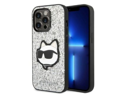 48321 karl lagerfeld hardcase glitter klhcp14lg2cps kryt na iphone 14 pro strieborny choupette patch