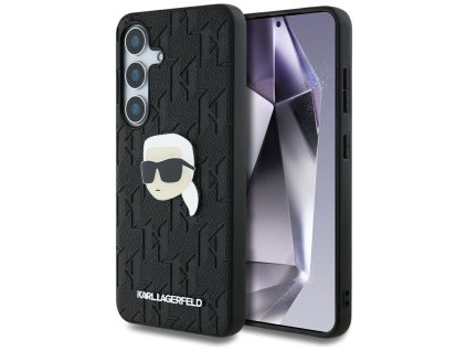 54807 karl lagerfeld hardcase monogram leather klhcs25mpgklkipk kryt pre samsung galaxy s25 plus karl head pin