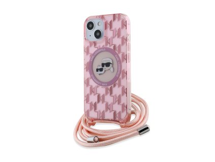 44925 karl lagerfeld iml crossbody kryt s magsafe na iphone 15 klhmp15shckcklcp ruzovy mono karl choupette head