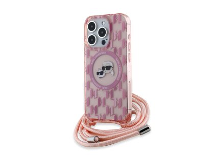 44838 karl lagerfeld iml crossbody kryt s magsafe na iphone 15 pro max klhmp15xhckcklcp ruzovy monogram karl choupette head